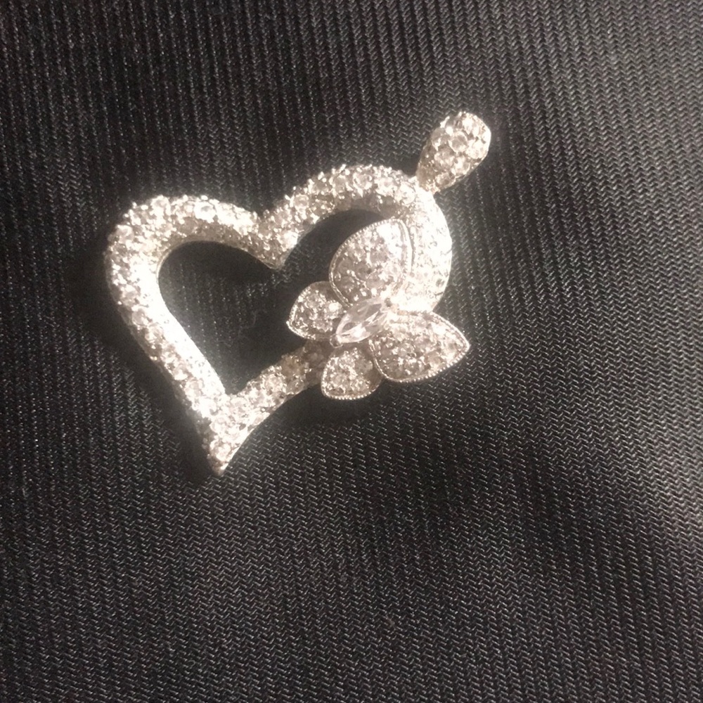 7g FAS STERLING HEART RHINESTONES PENDANT - Picture 2 of 8